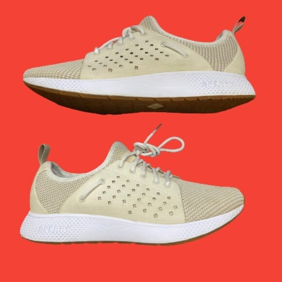 Sperry Shoes - Sperry Womens Size 8M Top-Sider Fathom Sport Knit Perforated Sneakers in Oat